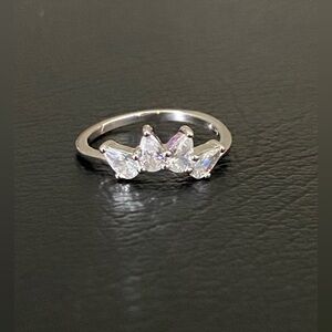 Sterling Silver Ring with Clear Stones